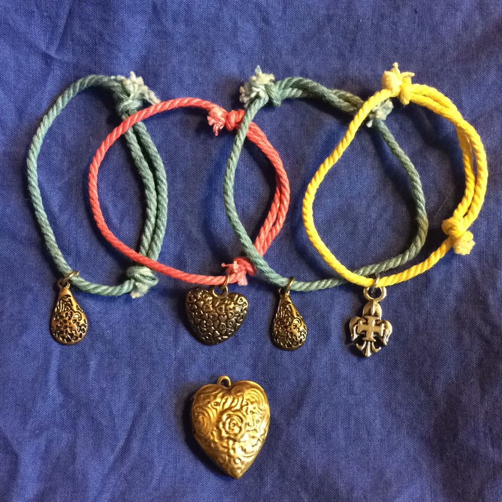 Fun string charm bracelets with locket
